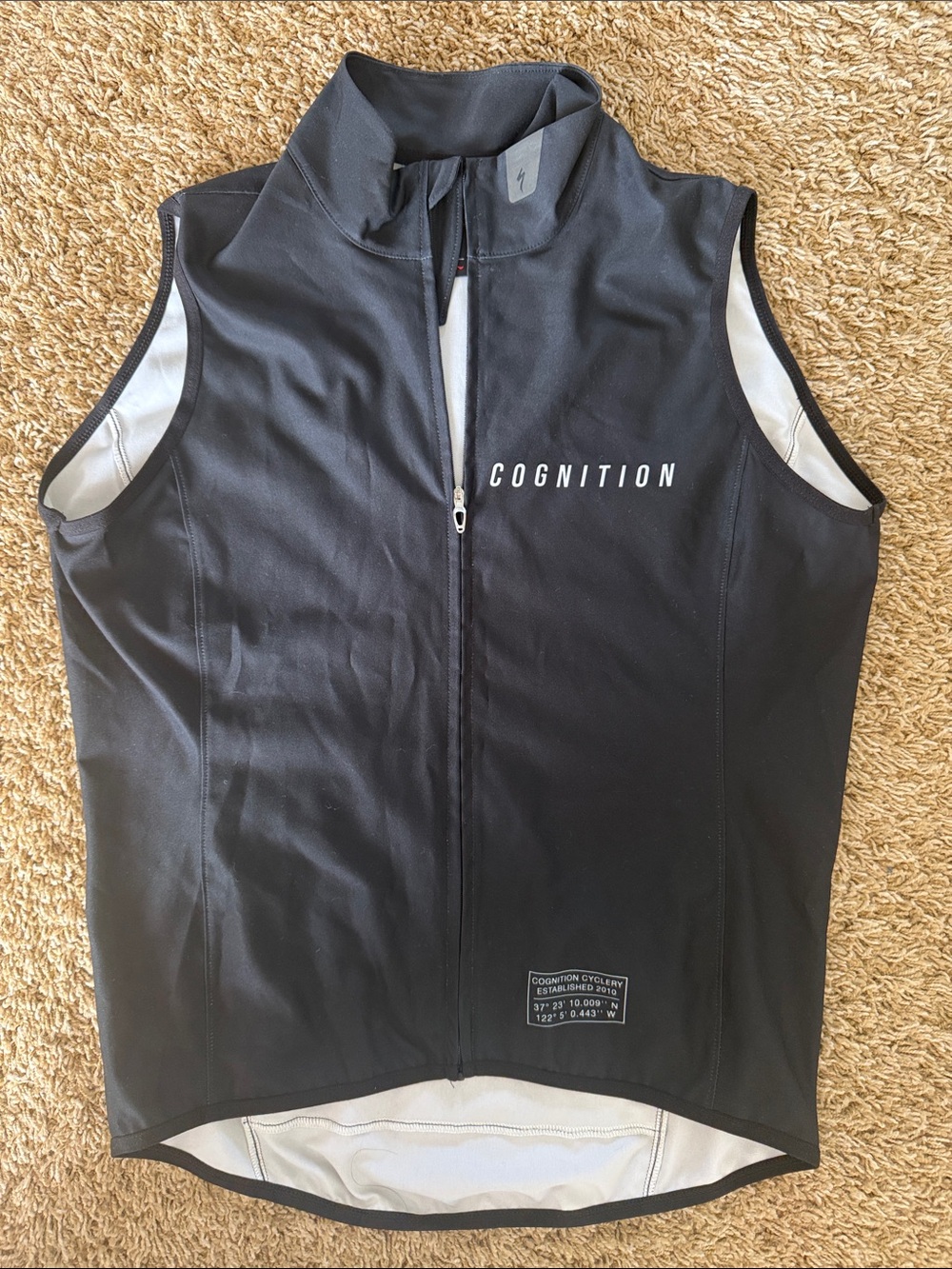 Men's Black Cycling Vest - Sleeveless Zip Front